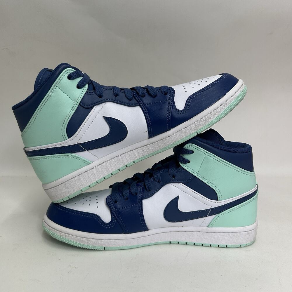 Nike Air Jordan 1 Retro Mid “Blue Mint Mystic Navy White” - Picture 3 of 8